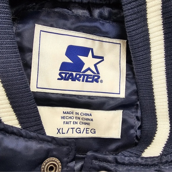 Starter Navy Houston Astros Satin Full-Snap Varsity Jacket Mens Size XL New - Picture 4 of 5